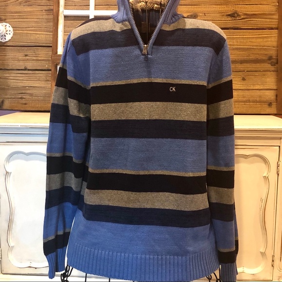 Calvin Klein Boys Striped Sweater Large 14/16 NWT - Picture 1 of 9